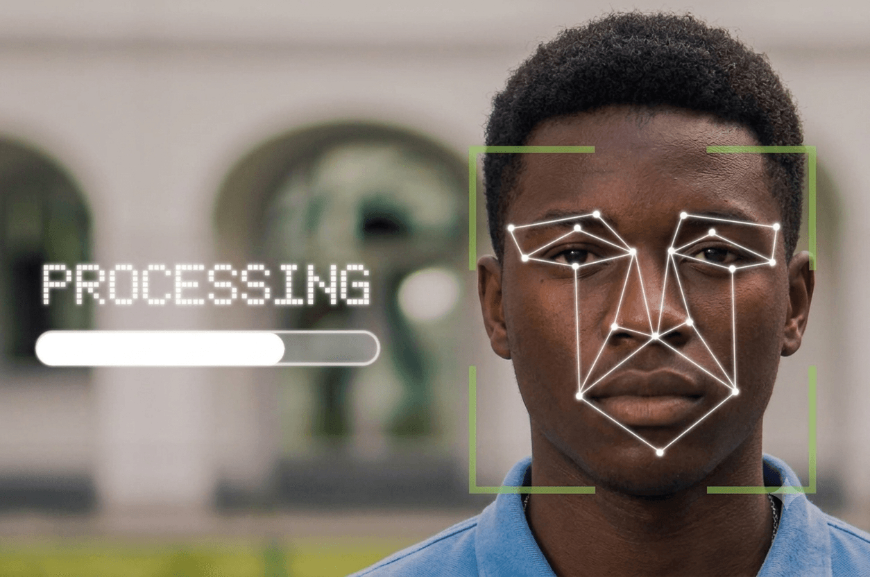 Facial recognition system processing biometric landmarks